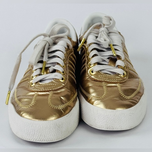 Adidas Sambarose Gold Metallic Shoes Women’s Size 7 Platform Sneakers - Picture 4 of 9